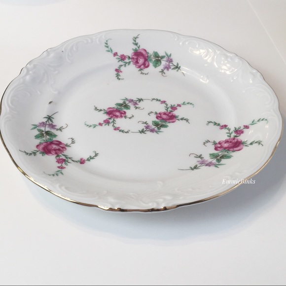 *Read Description* Set of 2 1940s Wawel Rose Garden Bread & Butter Plates Flawed - Picture 7 of 12